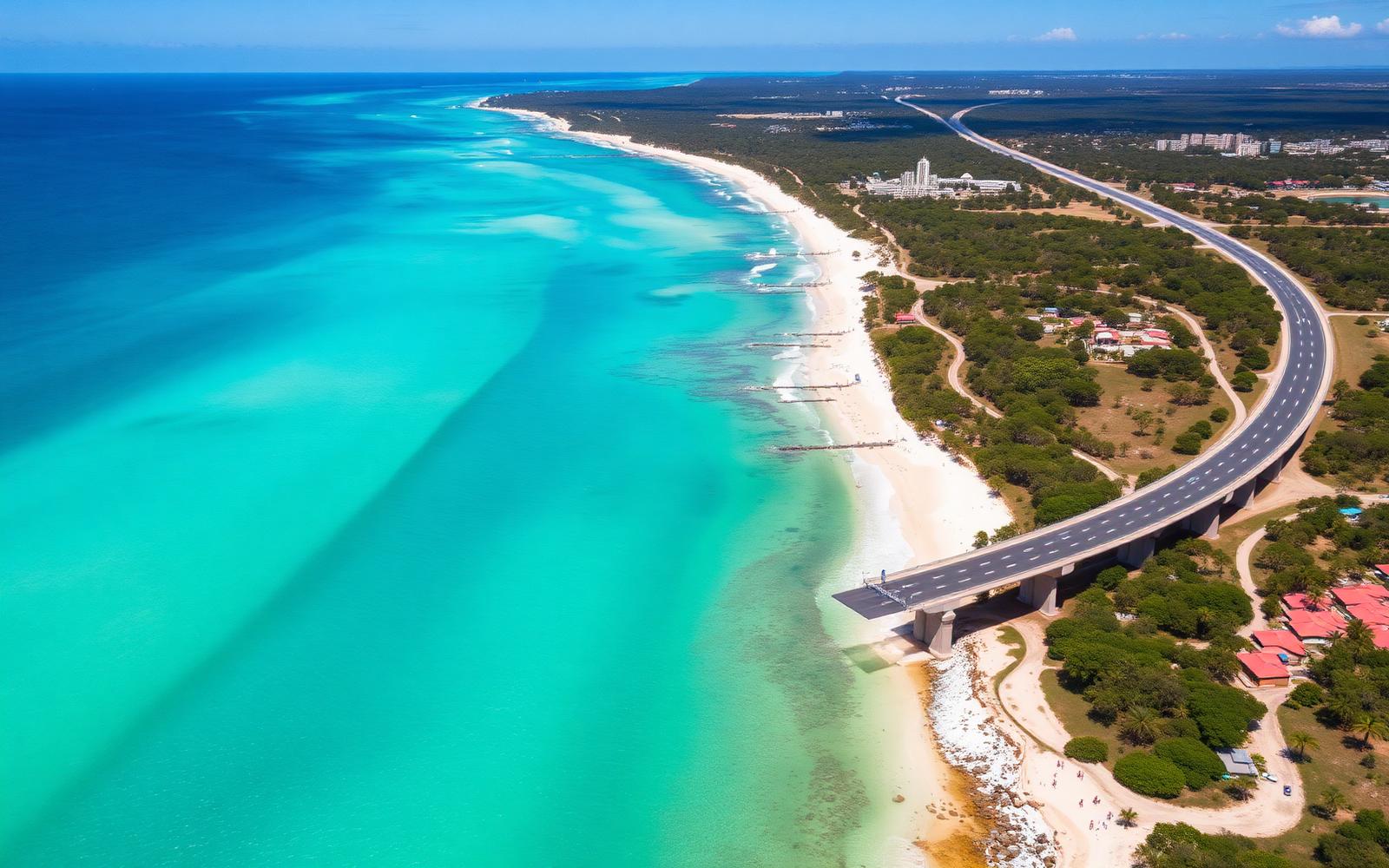 Aerial view of the Queensland coastline